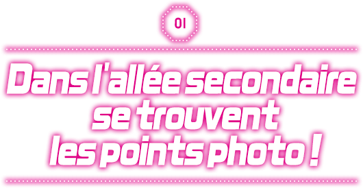 Dans l'allée secondaire se trouvent les points photo !