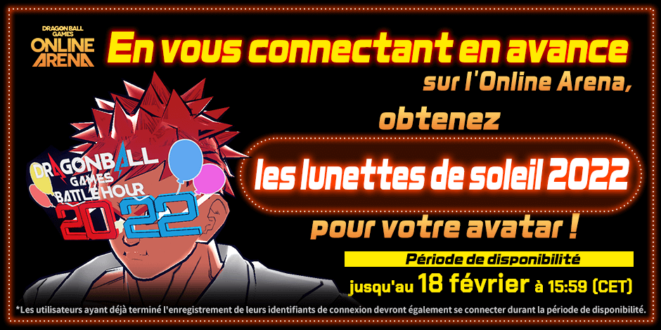 En vous connectant en avance  sur l'Online Arena, obtenez les lunettes de soleil 2022 pour votre avatar !